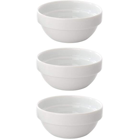 Fiddle & Fern Set of 3 Pieces White Porcelain Pinch Bowls 4.5 fl.oz / 133 ml New - Picture 12 of 14